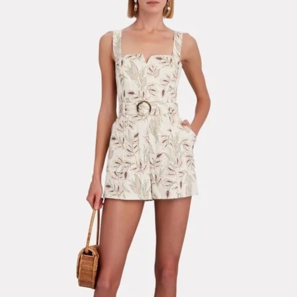 INTERMIX | STEFANIA BELTED PRINTED TWILL ROMPER (Size 2) - Picture 2 of 2